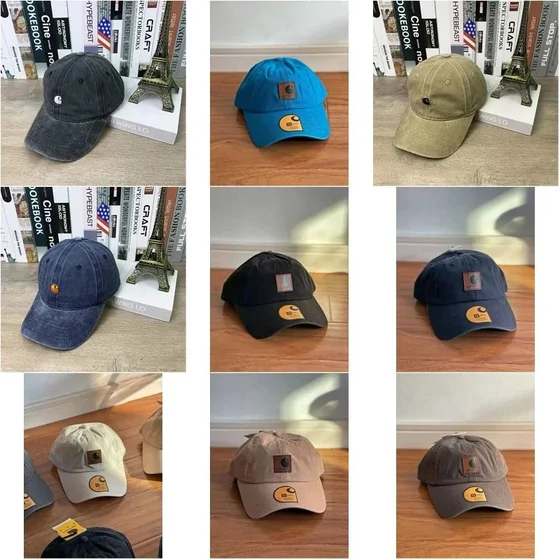 Cotton baseball caps in several colors